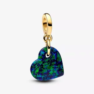 Charm Colgante Pandora Corazón Verde Opalescente - 763348C01 (imagen para) Charm Colgante Pandora Corazón Verde Opalescente - 763348C01