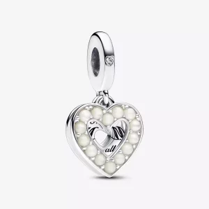 Charm Colgante Pandora Doble Corazón Blanco Anacarado - 792649C01 (imagen para) Charm Colgante Pandora Doble Corazón Blanco Anacarado - 792649C01