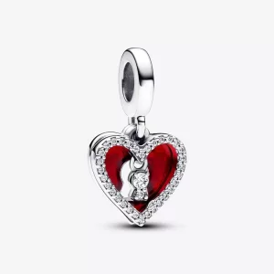 (imagen para) Charm Colgante Pandora Doble Corazón Rojo y Cerradura - 793119C01