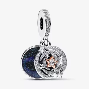 (imagen para) Charm Colgante Pandora Doble Estrella Fugaz en Dos Tonos - 782975C01