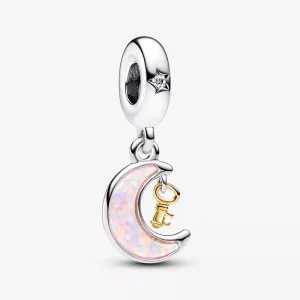 (imagen para) Charm Colgante Pandora Luna y Llave en Dos Tonos - 762985C01