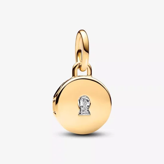 (imagen para) Charm Colgante Pandora Medalla Grabable que se abre - 763066C01