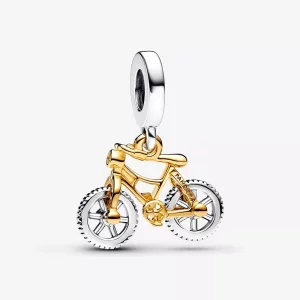 (imagen para) Charm Colgante Pandora Ruedas de Bicicleta Girando en Dos Tonos - 763354C01