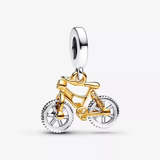 (imagen para) Charm Colgante Pandora Ruedas de Bicicleta Girando en Dos Tonos - 763354C01