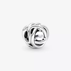 (imagen para) Charm de círculo de eternidad de madreperla blanca de junio de Pandora - 790064C04