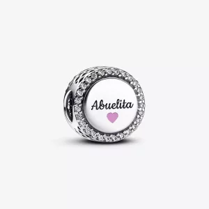 (imagen para) Charm grabable con el mensaje "Amor Abuelita" de Pandora - 792016CZ_E054