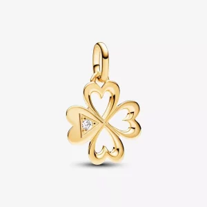 (imagen para) Charm Medallón Corazón Trébol de Cuatro Hojas Pandora ME - 763034C01