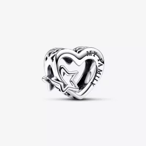 (imagen para) Charm Pandora Corazón en filigrana Familia y Estrella - 792829C00