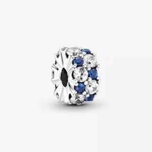 (imagen para) Charm Pandora de Clip Brillante Transparente y Azul - 799171C01