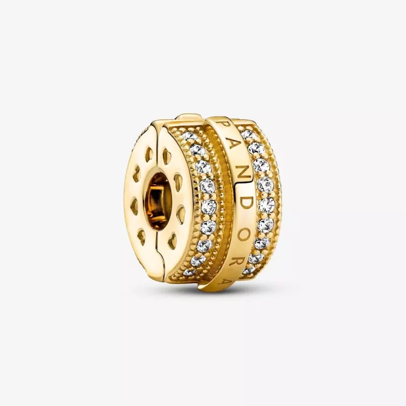 (imagen para) Charm Pandora de Clip Logotipo y Líneas de Pavé Brillantes - 769042C01