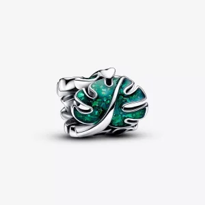 (imagen para) Charm Pandora Hojas de Monstera Verdes - 793332C01