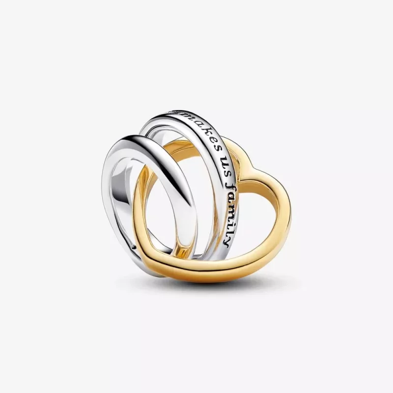 (imagen para) Charm Pandora Madrastra Corazones Entrelazados Dos Tonos - 763244C00