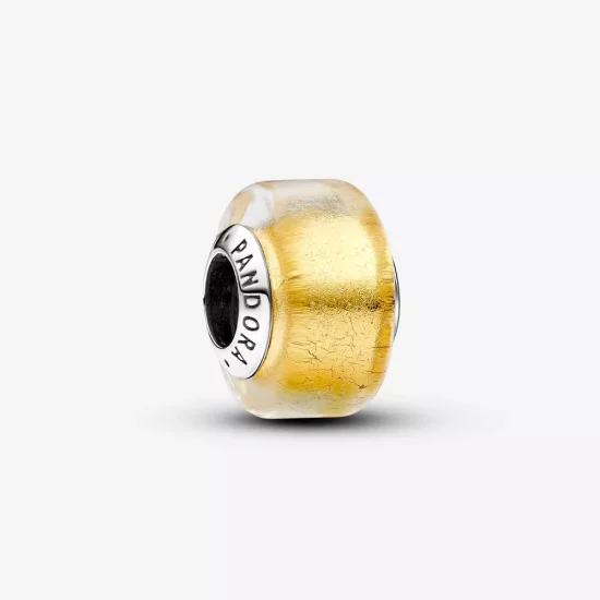 (imagen para) Charm Pandora Mini Cristal de Murano Dorado - 793353C00