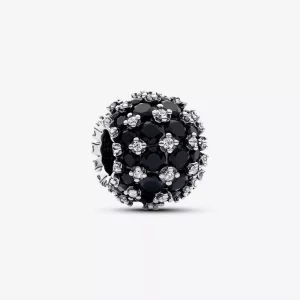 (imagen para) Charm Pandora Redondo Brillante en Pavé Negro - 792630C04