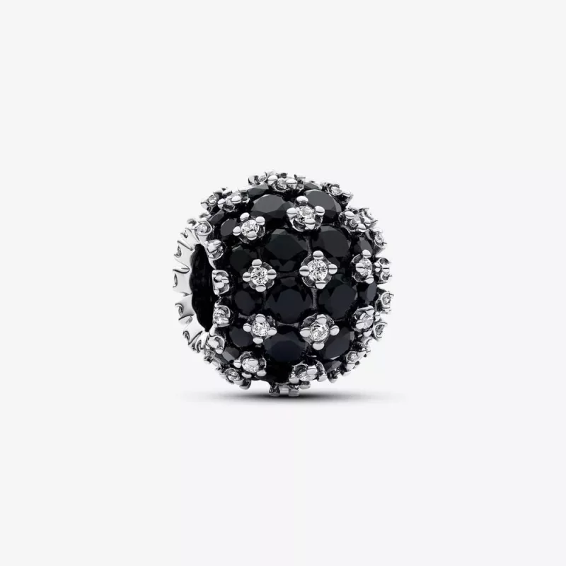 (imagen para) Charm Pandora Redondo Brillante en Pavé Negro - 792630C04