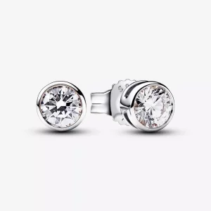 (imagen para) Pendientes con bisel de diamantes cultivados en laboratorio Pandora Era de plata de ley de 0,50 quilates en total - 292864C01
