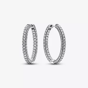 (imagen para) Pendientes de Aro Fila de Pavé de Pandora Timeless - 293016C01