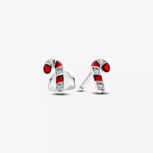 (imagen para) Pendientes Pandora de Botón Bastón de Caramelo Rojo brillante - 292996C01