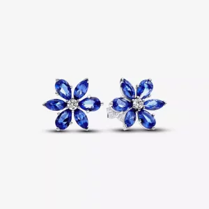 (imagen para) Pendientes Pandora de Botón Herbario Azul Brillante - 292407C01
