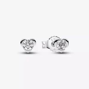 (imagen para) Pendientes Pandora Talisman con forma de corazón de diamantes cultivados en laboratorio, plata de ley de 0,30 quilates - 293111C01