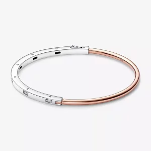 (imagen para) Pulsera en Dos Tonos y Gemas Pandora Signature - 582740C01