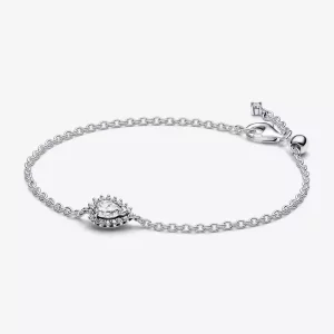 (imagen para) Pulsera Pandora Halo Brillante Corte Pera - 593001C01