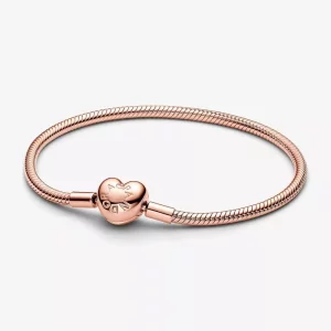 (imagen para) Pulsera Pandora Moments Cadena de Serpiente con Cierre de Corazón - 583050C00