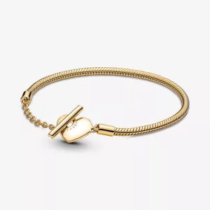 Pulsera Pandora Moments Cadena de Serpiente con Cierre en T y Corazón - 569285C00 (imagen para) Pulsera Pandora Moments Cadena de Serpiente con Cierre en T y Corazón - 569285C00