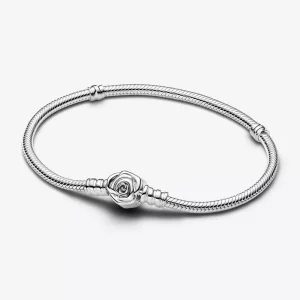 (imagen para) Pulsera Pandora Moments Cadena de Serpiente con Cierre Rosa Floreciendo - 593211C00