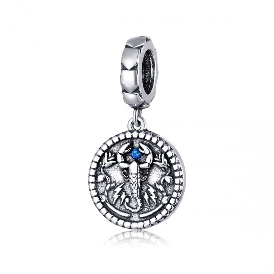 Pendiente colgante plateado de estilo Pandora con escorpión misterioso - SCC1503 - Haga click en la imagen para cerrar