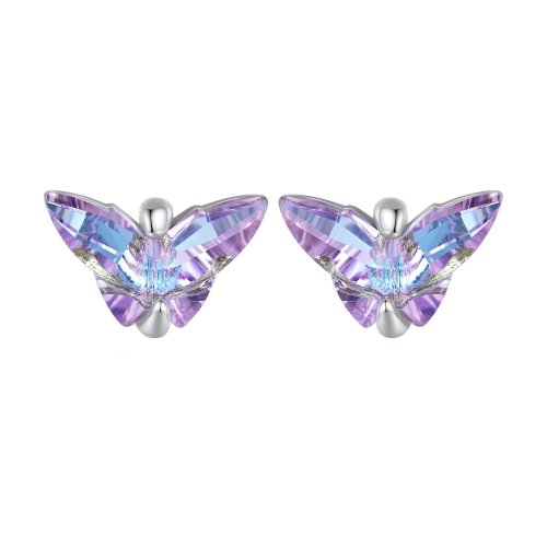 Pendientes de tuerca con hilos de mariposa al estilo Pandora - BSE797