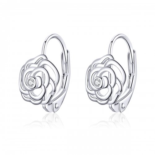 Aretes de argolla estilo Pandora en plata rosa - SCE745