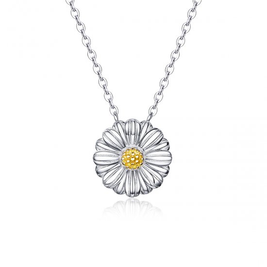 Collar de margaritas de plata estilo Pandora - SCN370 - Haga click en la imagen para cerrar