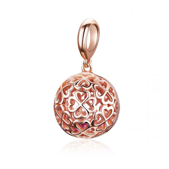 Pendiente de trébol en movimiento estilo Pandora en oro rosa - SCC1127 - Haga click en la imagen para cerrar