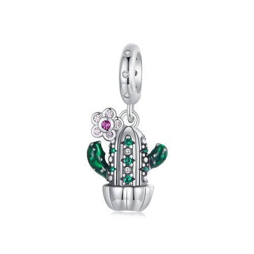 Charm de flor de cactus estilo PANDORA - SCC2831 Charm de flor de cactus estilo PANDORA - SCC2831