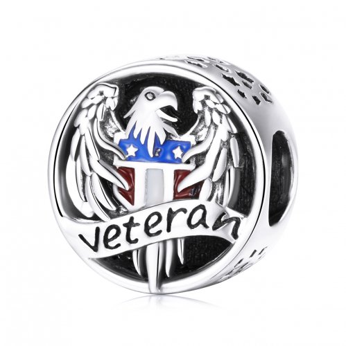 Charm de Plata Estilo Pandora para Veteranos - SCC1885