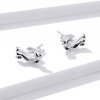 Pendientes de perno de plata estilo Pandora con Dachshund - SCE952