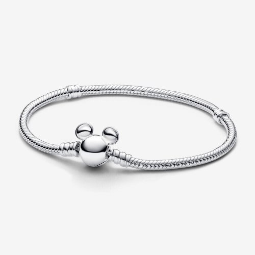 Pulsera Pandora Moments Cadena de Serpiente con Cierre Mickey Mouse de Disney - 593061C00