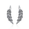 Pendientes colgantes enamorados con hojas de plata estilo Pandora - SCE215