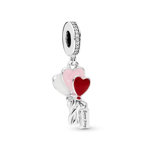 Charm Colgante PANDORA en plata de ley Globos de Corazón - 798076CZ