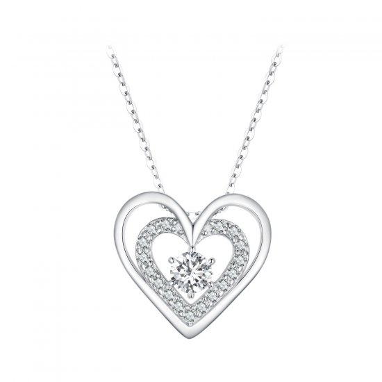 Collar estilo Pandora con corazón - BSN342 - Haga click en la imagen para cerrar