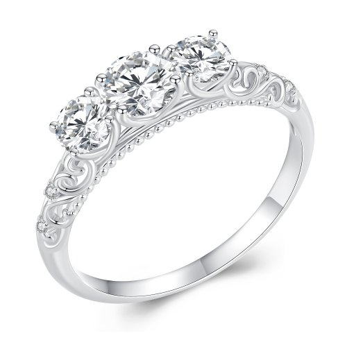 Anillo de estilo Pandora con 3 piedras - MSR009