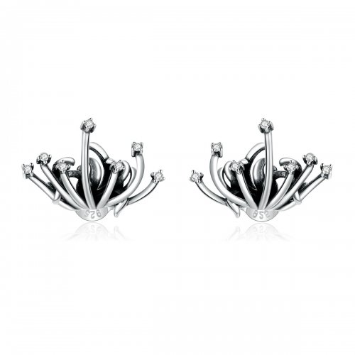 Pendientes de botón estilo Pandora con Lycoris radiata - SCE940