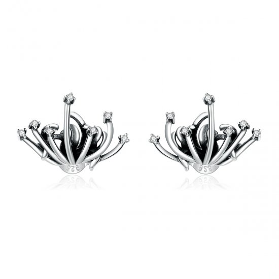 Pendientes de botón estilo Pandora con Lycoris radiata - SCE940 - Haga click en la imagen para cerrar