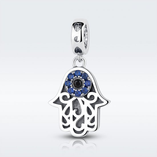 Pulsera estilo Pandora con colgante de mano de Fátima en plata - SCC085 - Haga click en la imagen para cerrar