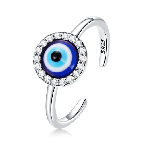 Anillo abierto estilo Pandora con ojo de demonio - BSR254