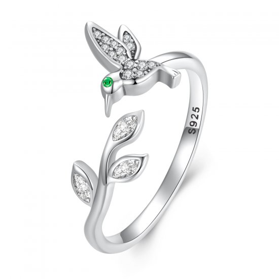 Anillo abierto de estilo Pandora con colibrí - SCR871 - Haga click en la imagen para cerrar