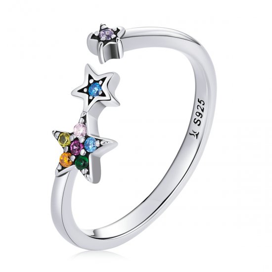 Anillo abierto estilo Pandora con estrella - SCR769 - Haga click en la imagen para cerrar