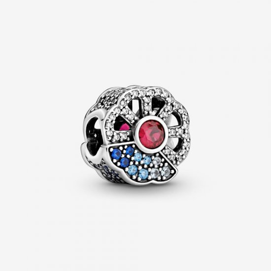 PANDORA Abanico Azul y Rosa - Charm 798178CZMX - Haga click en la imagen para cerrar