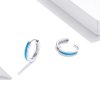Pendientes de aro de plata estilo Pandora con ópalo - SCE992